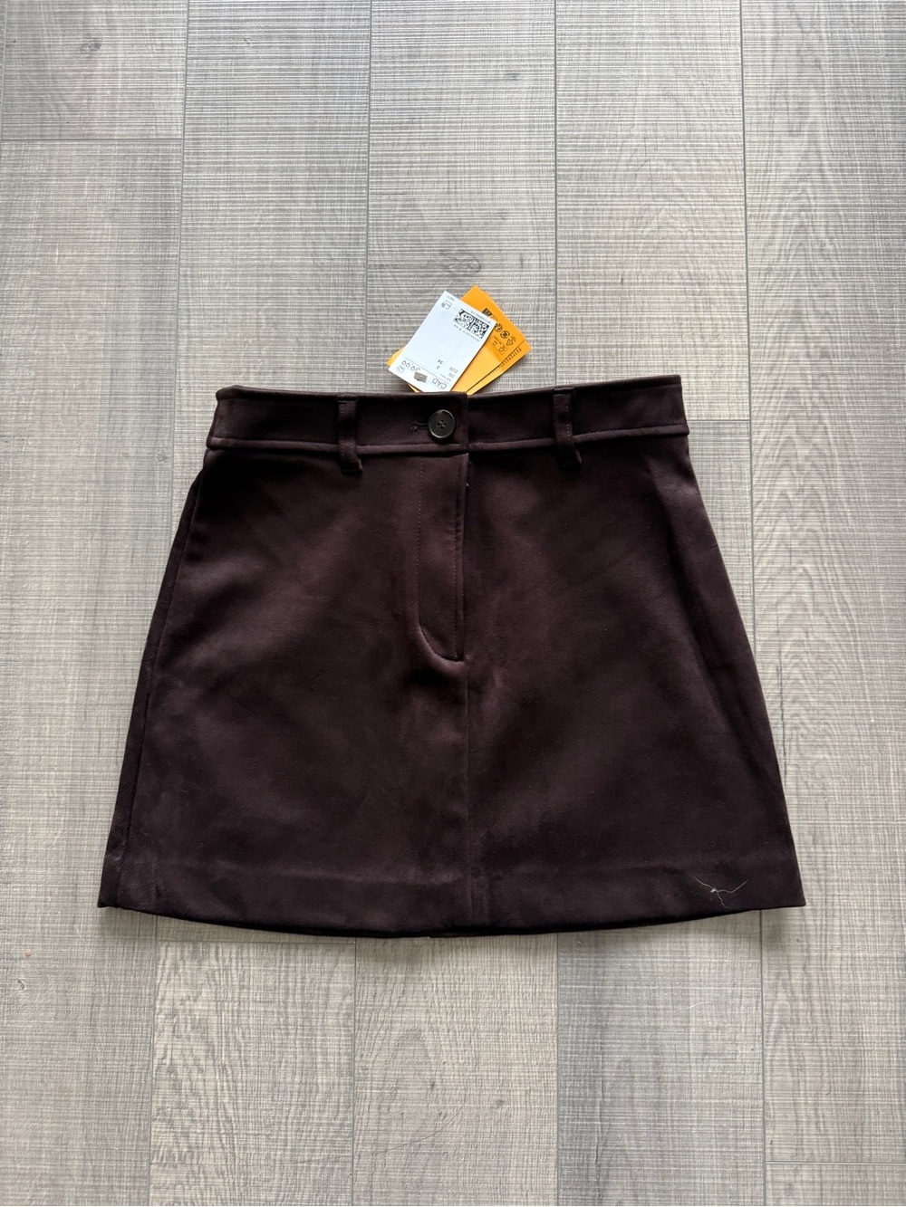 Brown suede A-Line Mini Skirt